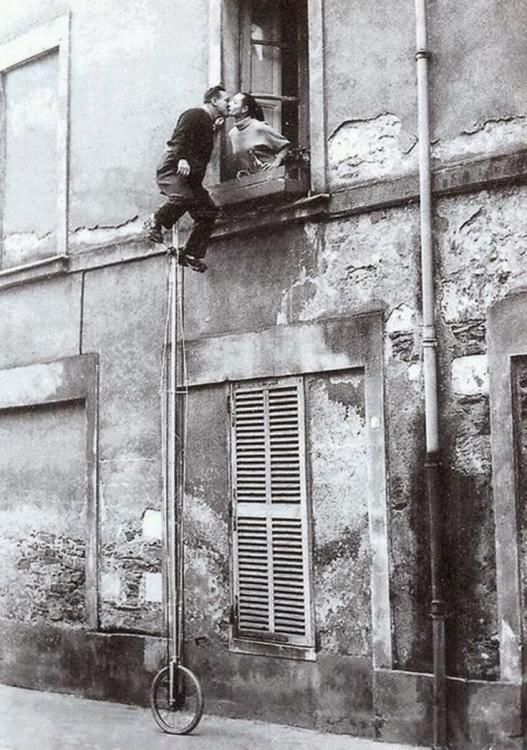 Unicycle Window Kiss, ca. 1950s.jpg