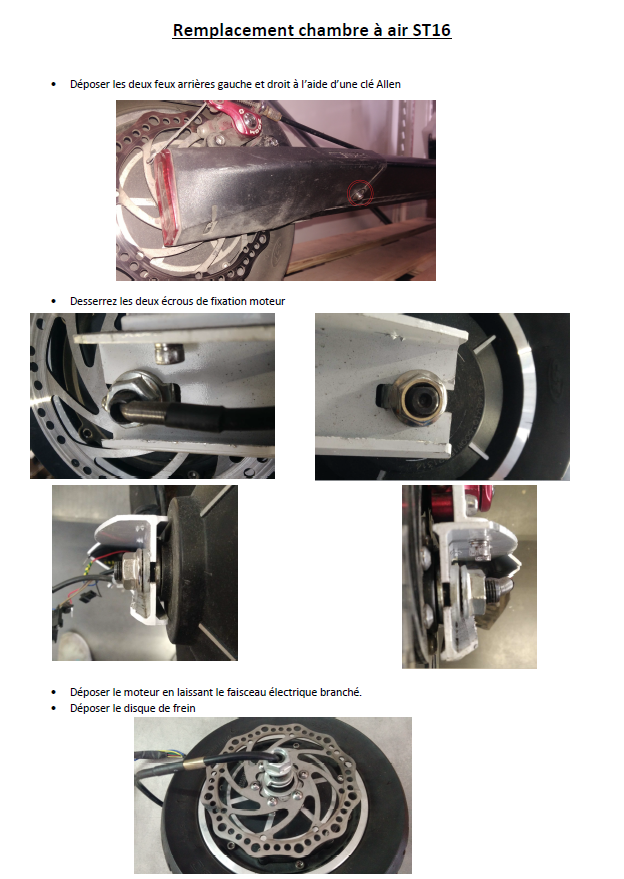 Changement d'un pneu de la trottinette SpeedTrott ST16 