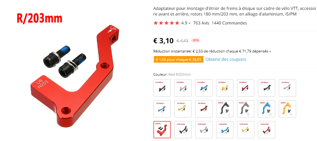 Screenshot_2021-04-30 2 33€ 30% de réduction Adaptateur pour montage d'étrier de freins à disque sur cadre de vélo VTT, acc[...].png